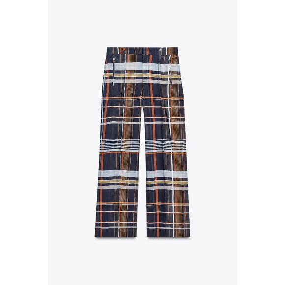 ZARA CHECK TROUSERS ZW COLLECTION - Picture 1 of 4